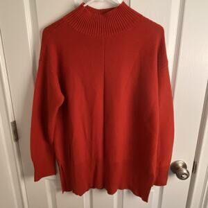 Talbots Sweater Womens Large High Neck Ribbed Pullover Fall Quiet Lux Minimalist